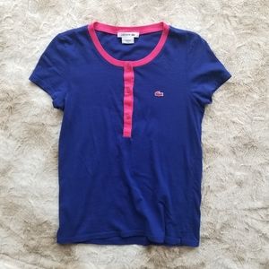 Blue & Pink Lacoste Polo